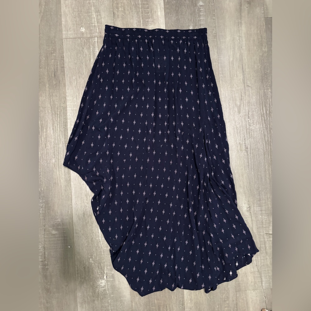 Ecote Navy Patterned Maxi Skirt